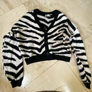 Zebra print hollister cardigan